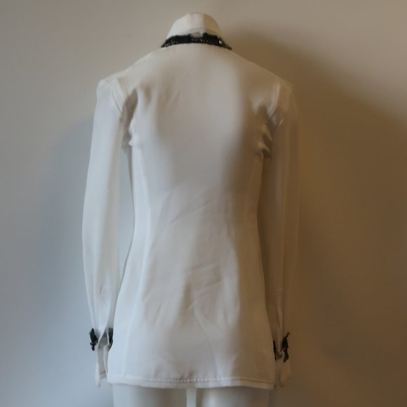 CHRISTINA MAKOWSKY RHINESTONE COLLAR BLOUSE S * - Picture 9 of 16